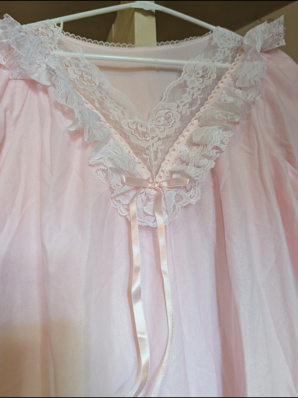Large NWT Private Treasures By Avon Pink Prairie Lace Ruffle  Nightgown Vintage